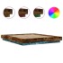 Estructura cama con luces LED madera roble ahumado 150x200