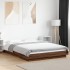 Estructura cama con luces LED madera marrón roble 120x190