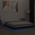 Estructura cama con luces LED madera marrón roble 120x190