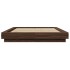 Estructura cama con luces LED madera marrón roble 120x190