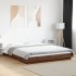 Estructura cama con luces LED madera marrón roble 150x200
