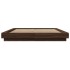 Estructura cama con luces LED madera marrón roble 150x200