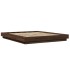 Estructura cama con luces LED madera marrón roble 150x200