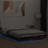 Estructura cama con luces LED madera roble ahumado 120x190