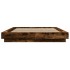 Estructura cama con luces LED madera roble ahumado 120x190