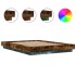 Estructura cama con luces LED madera roble ahumado 120x190