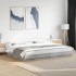 Estructura de cama madera de ingeniería gris hormigón