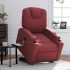 Sillón de masaje elevable eléctrico cuero artificial rojo