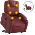 Sillón de masaje elevable eléctrico cuero artificial rojo