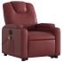 Sillón de masaje elevable eléctrico cuero artificial rojo