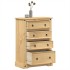 Cómoda cajonera Corona madera maciza de pino 80x43x114