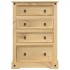 Cómoda cajonera Corona madera maciza de pino 80x43x114