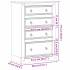 Cómoda cajonera Corona madera maciza de pino 80x43x114