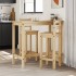 Taburetes altos 2 uds madera maciza de