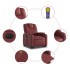 Sillón de masaje elevable eléctrico cuero artificial rojo