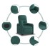 Sillón reclinable elevable tela verde