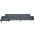 Sofá cama en forma de L terciopelo gris oscuro 275x140x70