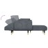 Sofá cama en forma de L terciopelo gris oscuro 275x140x70