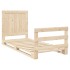 Estructura de cama con cabecero madera maciza de pino 90x200