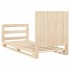 Estructura de cama con cabecero madera maciza de pino 90x200