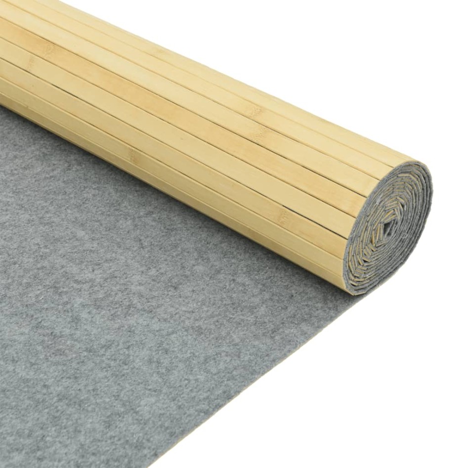 Biombo divisor de bambú color natural claro 165x400