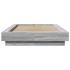 Estructura cama con luces LED madera gris Sonoma 90x190