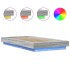 Estructura cama con luces LED madera gris Sonoma 90x190