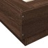 Estructura de cama con luces LED madera roble marrón 90x200