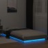 Estructura cama con luces LED madera gris hormigón 90x190