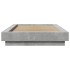Estructura cama con luces LED madera gris hormigón 90x190