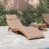 Tumbona con cojín taupe madera maciza de