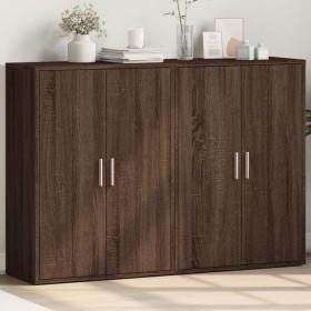 Aparadores 2 uds madera de ingeniería marrón roble 60x31x84