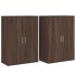 Aparadores 2 uds madera de ingeniería marrón roble 60x31x84