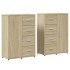 Aparadores 2 uds madera de ingeniería roble Sonoma 60x31x84