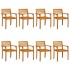 Sillas de jardín 8 uds madera maciza de acacia 59x55x85