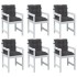 Cojines silla respaldo bajo 6 ud tela gris antracita