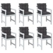 Cojines silla respaldo bajo 6 ud tela gris antracita melange