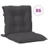 Cojines silla respaldo bajo 6 ud tela gris antracita