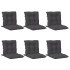 Cojines silla respaldo bajo 6 ud tela gris antracita