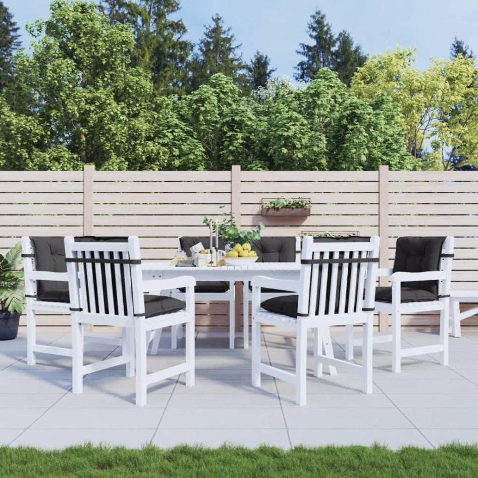 Cojines silla respaldo bajo 6 ud tela gris antracita