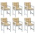 Cojines silla respaldo bajo 6 ud tela beige melange 100x50x7
