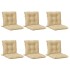 Cojines silla respaldo bajo 6 ud tela beige melange 100x50x7