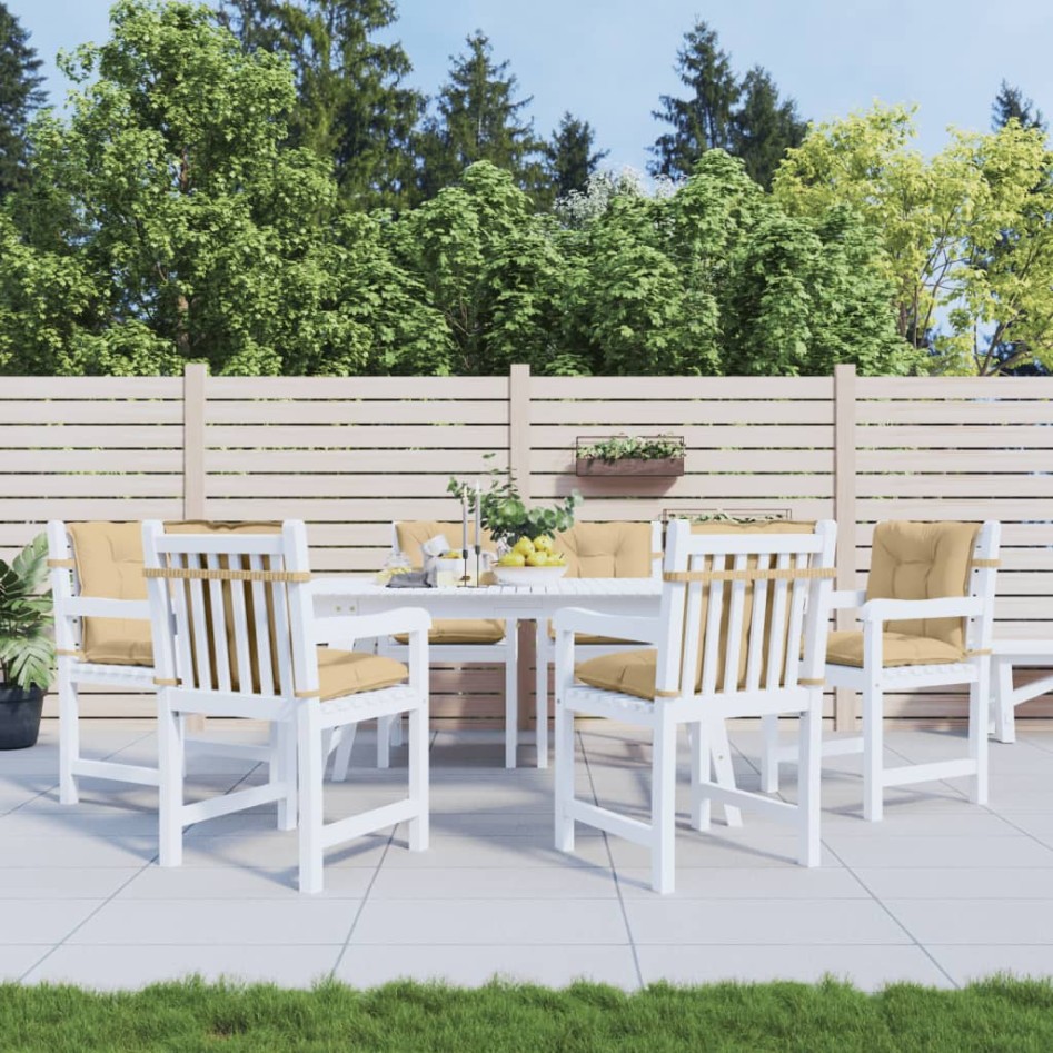 Cojines silla respaldo bajo 6 ud tela beige melange 100x50x7