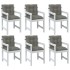 Cojines para silla respaldo bajo 6 ud tela gris oscuro