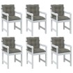 Cojines para silla respaldo bajo 6 ud tela gris oscuro melange