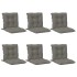 Cojines para silla respaldo bajo 6 ud tela gris oscuro