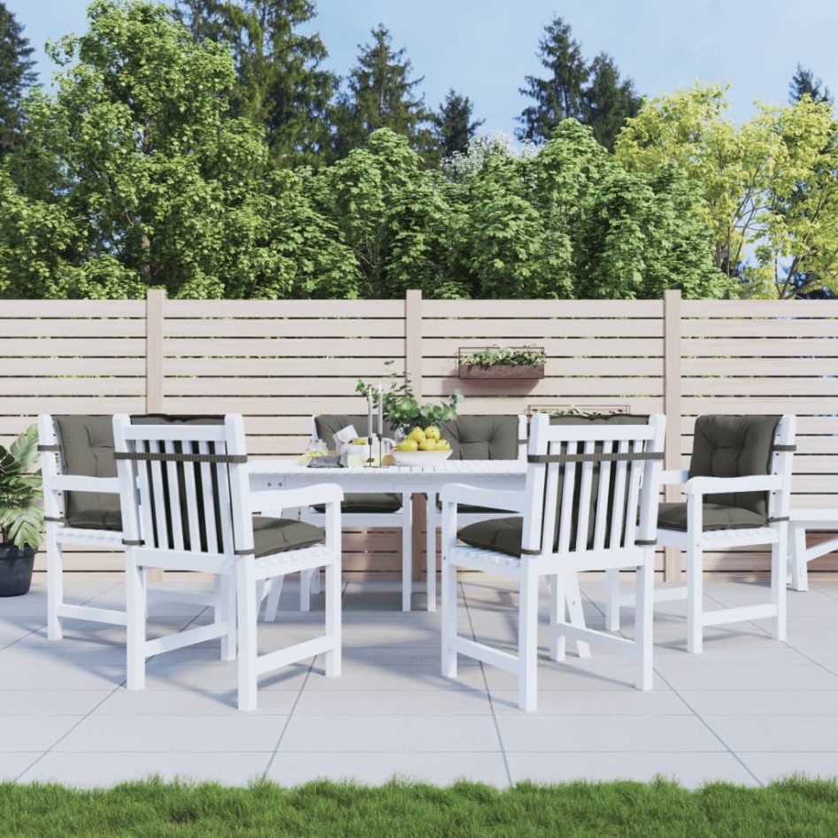 Cojines para silla respaldo bajo 6 ud tela gris oscuro