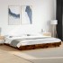 Estructura cama con luces LED madera roble ahumado 200x200