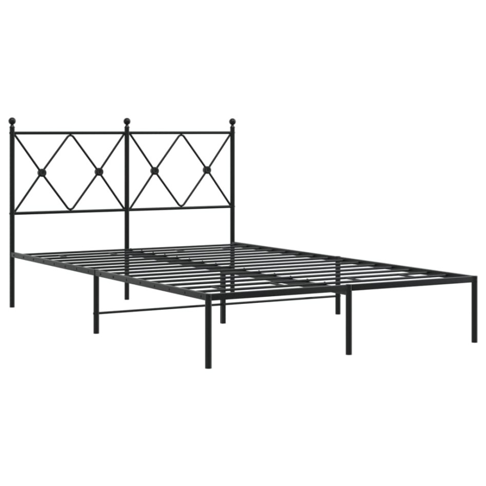 Estructura cama sin colchón con cabecero metal negro 120x190