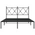 Estructura cama sin colchón con cabecero metal negro 120x190